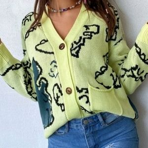 Drop shoulder cardigan